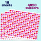 Small Heart Stickers for Kids,4000 PCS 1/2 Tiny Mini Sticker, Red and Pink,18 Sheets, Love Shape Stickers for Party Favors,Gift