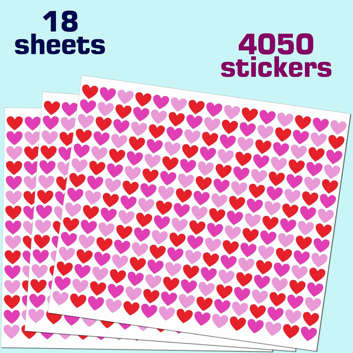 Small Heart Stickers for Kids,4000 PCS 1/2 Tiny Mini Sticker, Red and Pink,18 Sheets, Love Shape Stickers for Party Favors,Gift