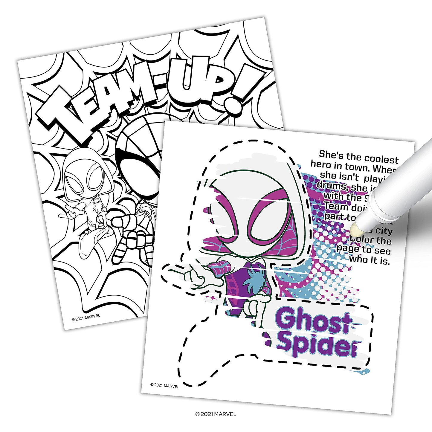 Marvel Spidey and His Amazing Friends Coloring Book - 20 Pages, Mess-Free Marker, Multicolor, Model 50837