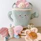 MON AMI Spring Watering Can Play Set with Rattles - 4 Pc Set, Stuffed Plush Gardening Set for Kids with Watering Can, 2 Pcs Flow
