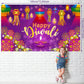 Happy Diwali Backdrop Banner Decor, Festival of Lights Party Photography Backdrop Decorations for Happy Diwali Party Indian Deep