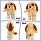 Hopearl Broken Leg Dog Toy, Soft Plush Puppy, 12" Comforting Companion, Brown, Model HONE0169