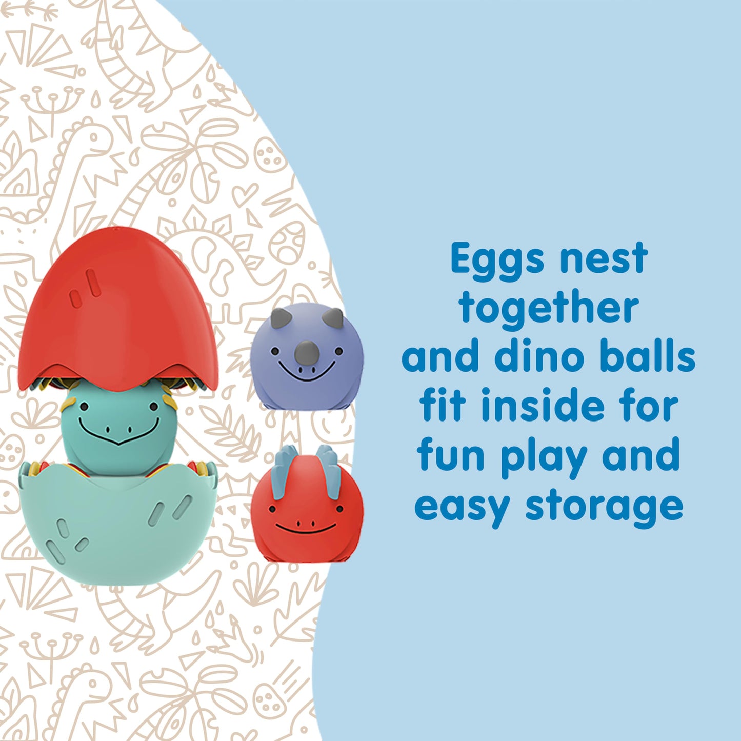 Dr. Browns CleanUp Float & Hatch Dino Eggs  Multi-Use Interactive Bath and Pool Toy for Toddlers  6m+  BPA Free