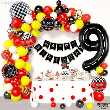Katchon, Giant Checkered Number 9 Balloon - 40 Inch | Checkered 9 Balloon | 9 Birthday Balloon For 9 Birthday Decorations | Checkered 9 Balloon For Birthday Party Decorations | 9 Number Balloon