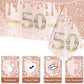 50Th Birthday Tablecloth Decorations Rose Gold 50 Birthday Table Covers Fifty Year Old Birthday Party Tablecloth Supplies For Women 50 Year Old Birthday Plastic Disposable Rectangular Tablecloth Decor