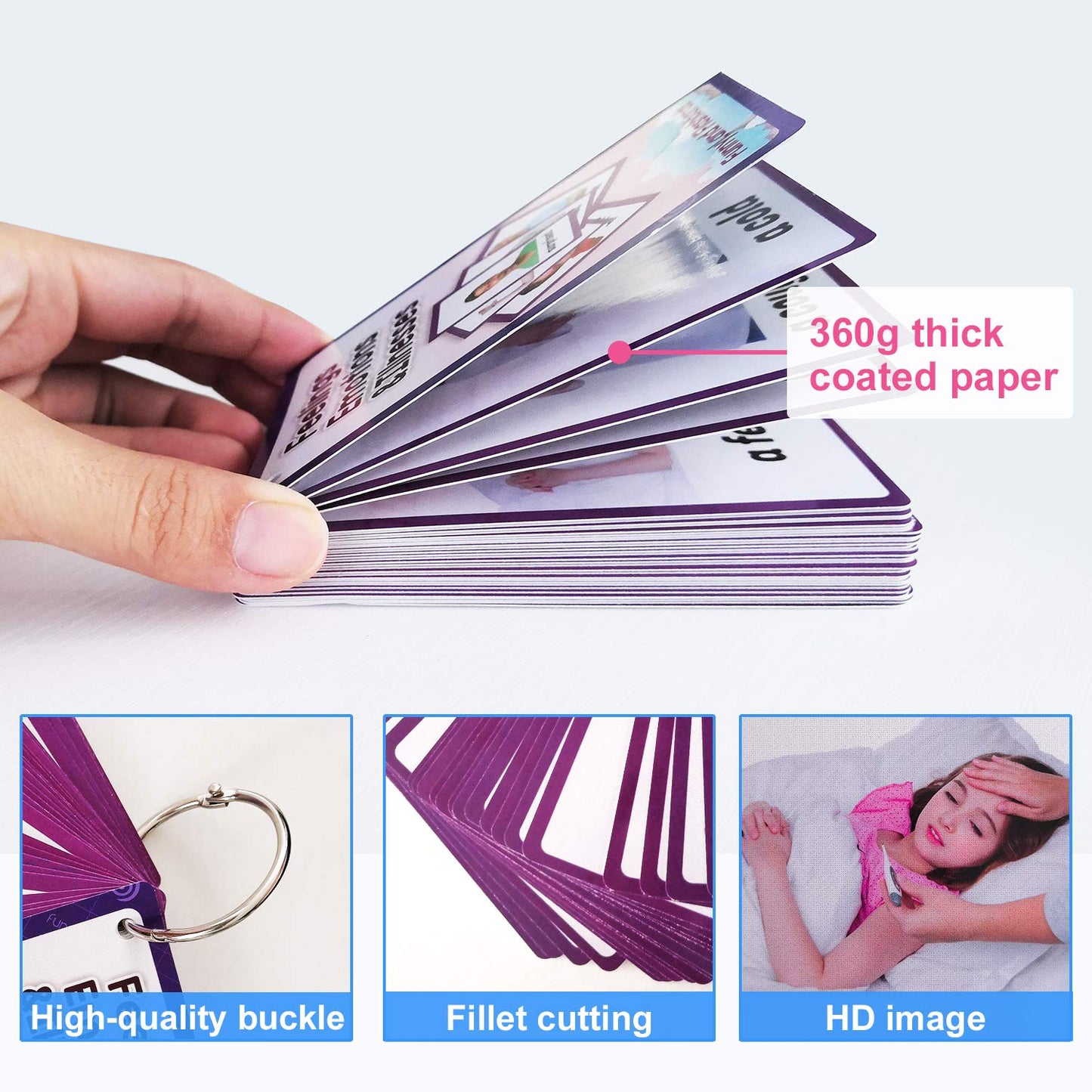 Feelings/Emotions/Illness,Gestures 2 Sets Of English Flash Cards Kids Pocket Card Learning Baby Toys For Children