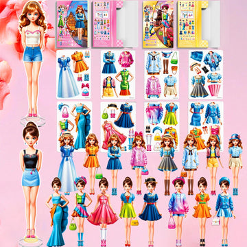 Magnetic Dress Up Dolls,Magnetic Doll Dress Up Kits Magnetic Paper Dolls Pretend Play Set For Girls Ages 4 Years Up Kids Travel