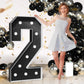 Imprsv Marquee Numbers Black Birthday Decorations: Large 4 Feet Tall Light Up Numbers 2Nd 21St 25Th Party Decor Big Mosaic Cardb