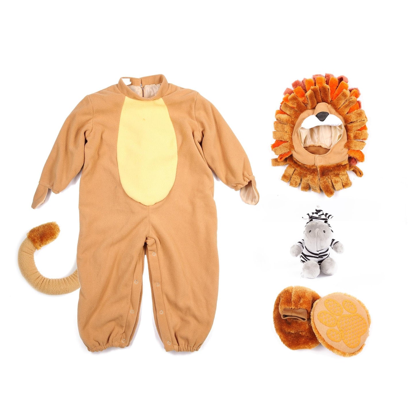 Spooktacular Creations Halloween Baby Lion Costume Toddler Set With Toy Zebra For Kids Deluxe Realistic Halloween Dress Up, Animal Themed Party (6-12 Months)
