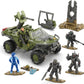 Mega Halo The Series Vehicle Building Toys Set, Fleetcom Warthog Atv With 469 Pieces, 5 Micro Action Figures, Poseable Articulation, Kids And Fans