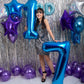 Navy Blue Number 17 Balloon 40 Inch, 17 Number Balloon, 17Th Navy Blue Birthday Decorations, 17 Year Old Girls Boys Blue Party S