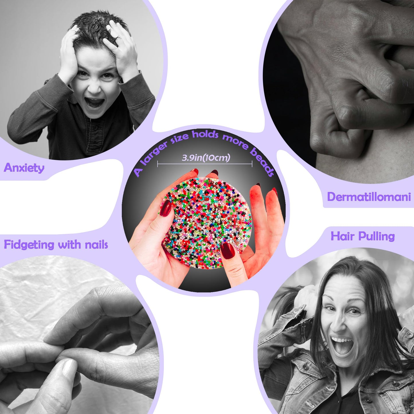 2Pcs 10Cm/3.9Inch Muymut Skin Picking Fidget Toys: Silicone Picking Fidget Pad, Sensory Pick Pad, Trichotillomania Toys For Skin