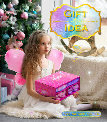 Kids Princess Dress Up Clothes For Little Girls, Bibuty Pretend Play & Dress Up Princess Costume Set With Princess Shoes Tutu Fairy Wing For Little Girls, Princess Toy Gift For 3-6 Toddler Little Girl