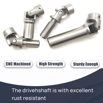 Hoplex Stainless Steel Drive Shaft Front Rear Center Driveshafts For 1/18Th Trx4M Defender Bronco Rc Crawler Car Upgrades 2Pcs(S