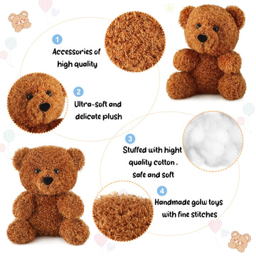 Hydren 4 Pieces Bear Stuffed Animals 7.8 Inch Plush Bear Toys Soft Cute Doll Gift For Valentine'S Day Wedding Baby Shower Favors