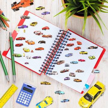 Shangrla Race Car Stickers For Kids Boys 3D Puffy Racecar Stickers For Toddlers, Puffer Bubble Racing Sticker, Reusable Cool Puff Sports Car Sticker, Party Favors 4 Sheet.