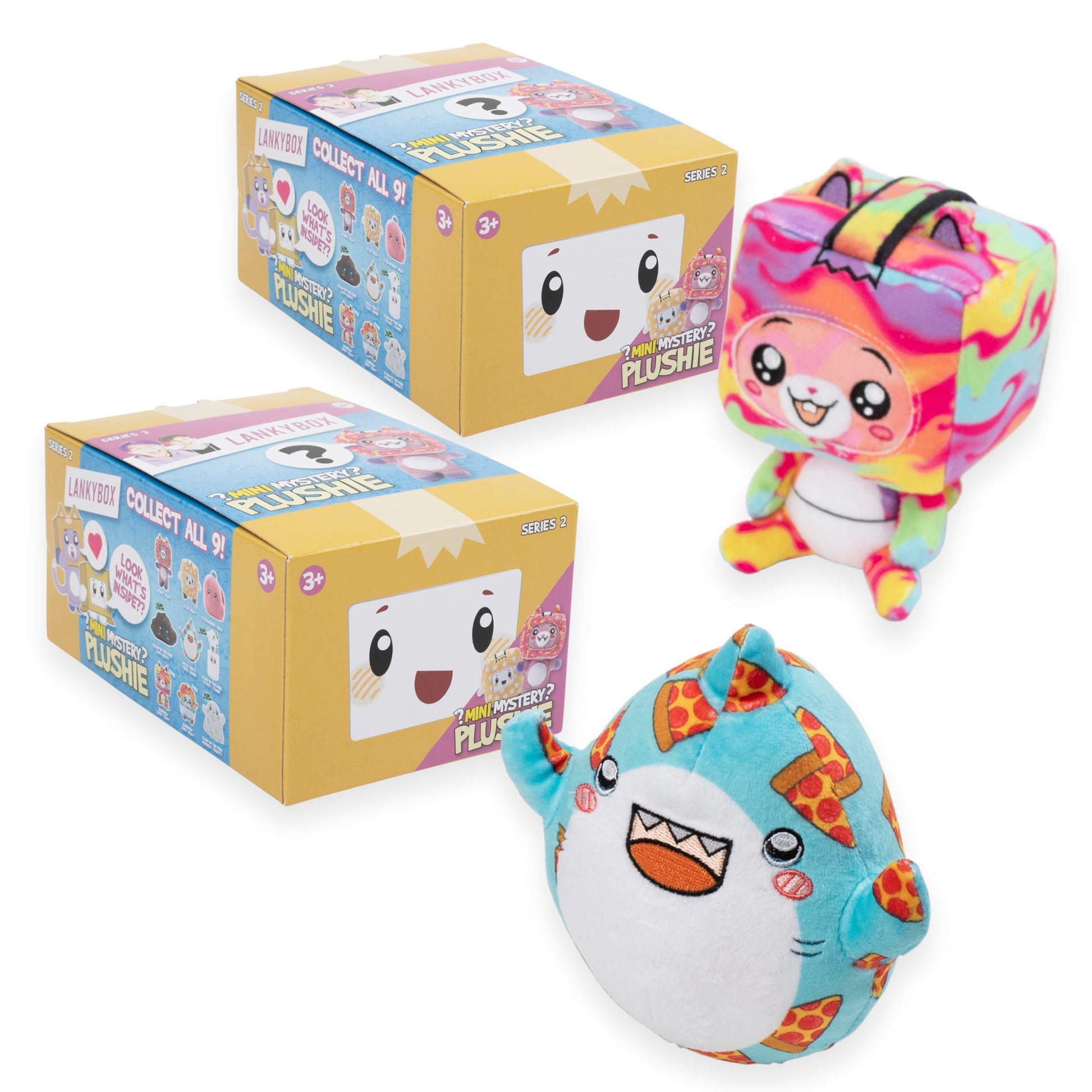 Lankybox Mini Mystery Plush, Series 2-2 Pack, Unique Collectible Blind Box Mini Plush, Officially Licensed Lankybox Merch
