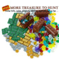 Pirates Treasure Chest Money Dollars, Silver Golden Gems Crystals Bag Torch Cannon Bricks Accessories Pack, Building Blocks Toys