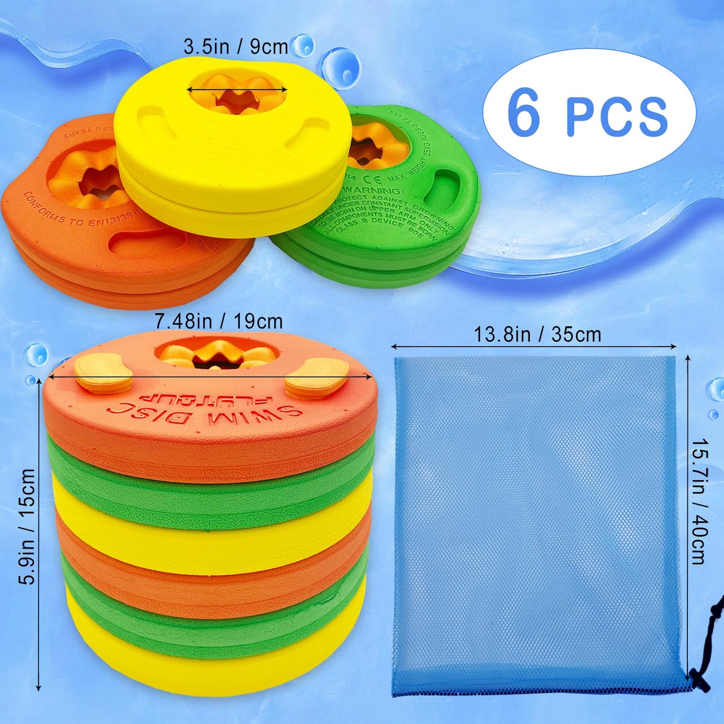 Kids Swimming Armbands Arm Float Discs For Pool, Eva Foam Floating Sleeves, Arm Float Rings Kids Pool For Kids Swimming Beach/Po