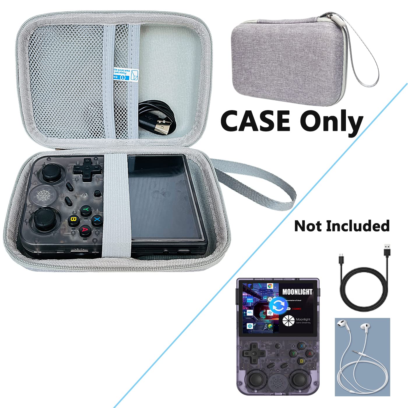Rawecud Hard Carrying Case For Rg353V Handheld Game Console, Rg353V Portable Game Console Storage Case (Only Rg353V Case)