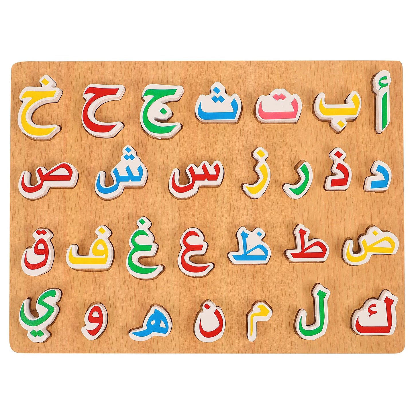 1 Set Wooden Arabic Alphabet Puzzle Childrens Montessori Preschool Education Hand Grip Puzzle Game For Kids Wooden Toys Educatio
