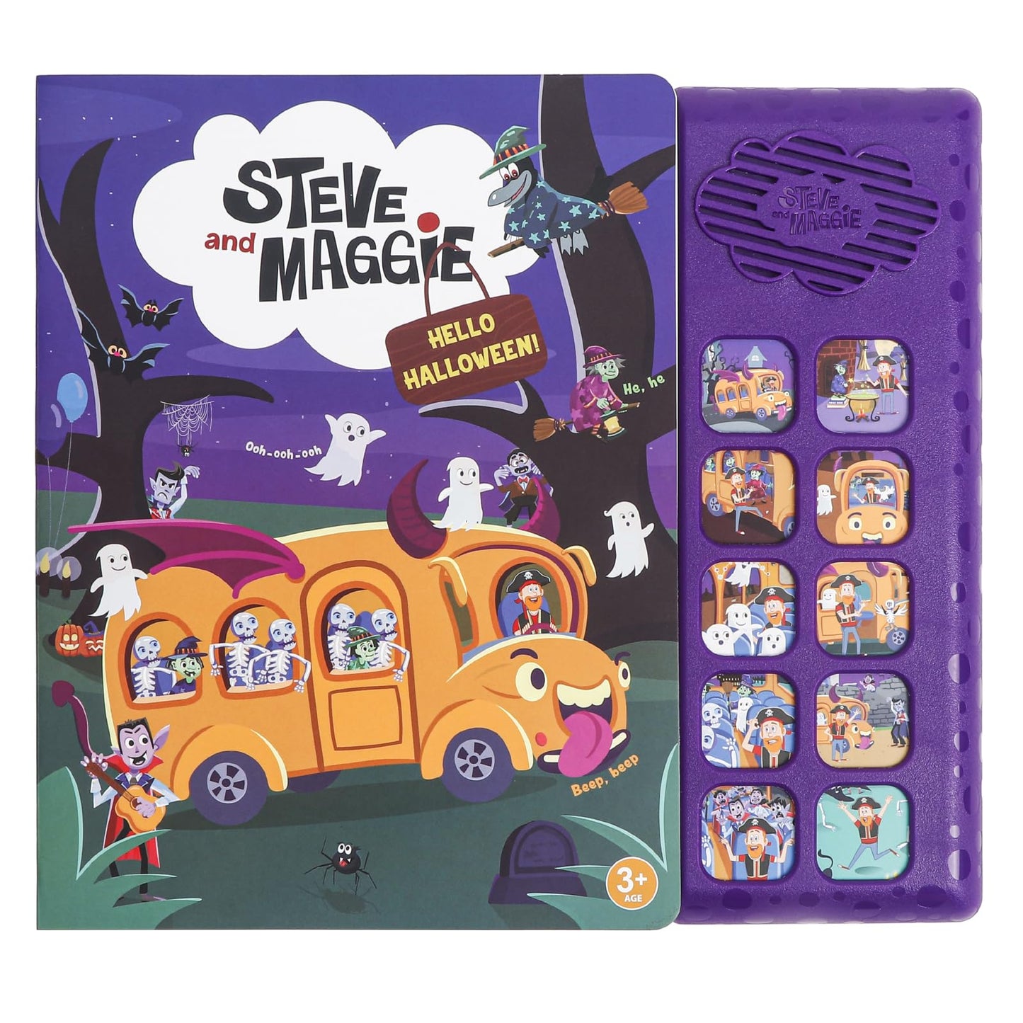 Steve and Maggie Sing-Alongs 10-Button Safe & Sound Book | Interactive Halloween Toys for Kids Ages 3-8 | Learning Books with Mu