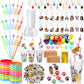 Gejoy 178 Pcs Dog Paw Party Favors Set Includes Paw Straws Cups Silicone Bracelet Keychain Stamper Sticker Pendant Chain Thank Y