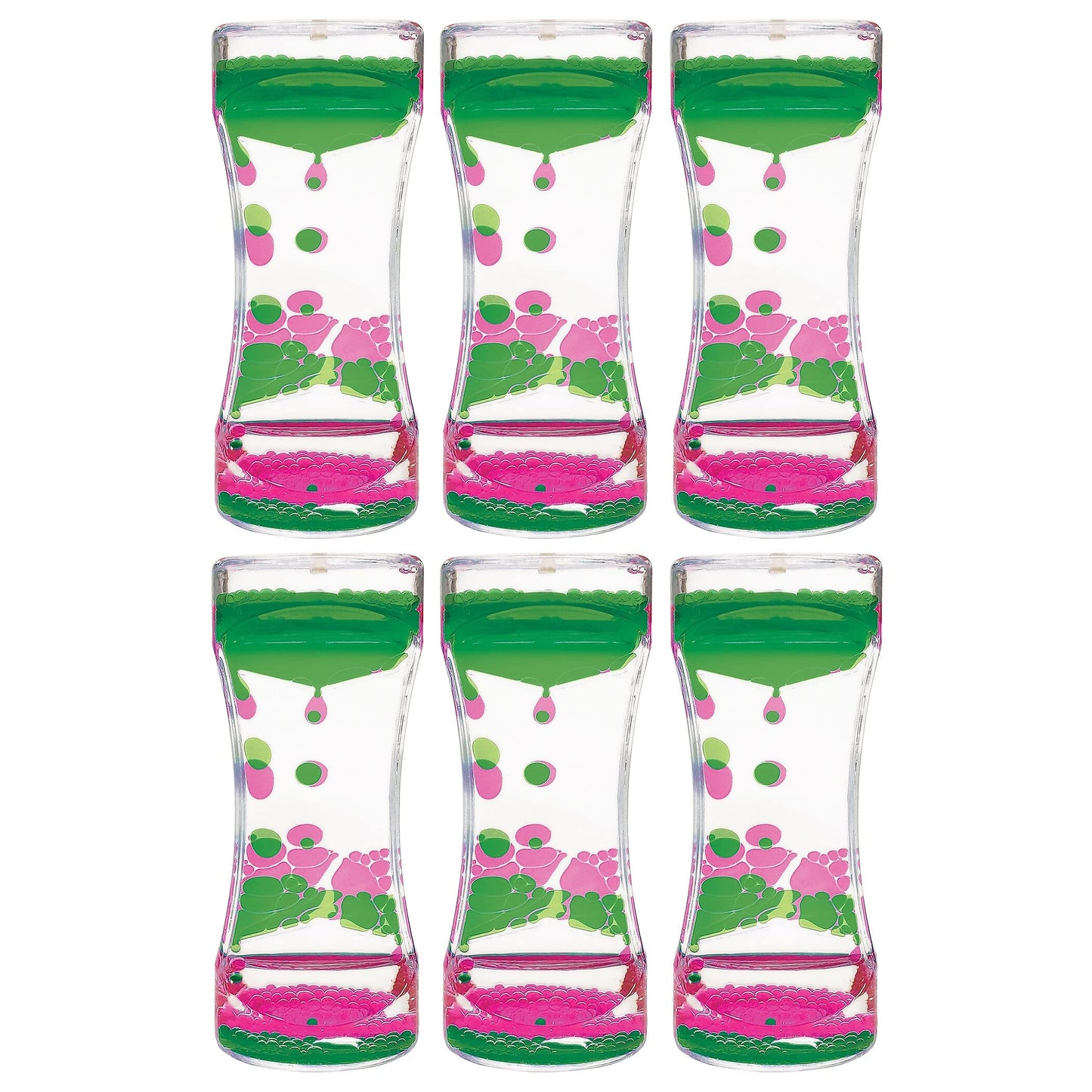(6 Ea) Pink & Green Liquid Motion
