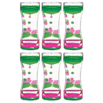 (6 Ea) Pink & Green Liquid Motion