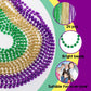 Artlunar 24 Pcs Mardi Gras Beads, Metallic Colorful Bead Necklace Party Favors, 33'' Mardi Gras Beads For Parade Throws Party De