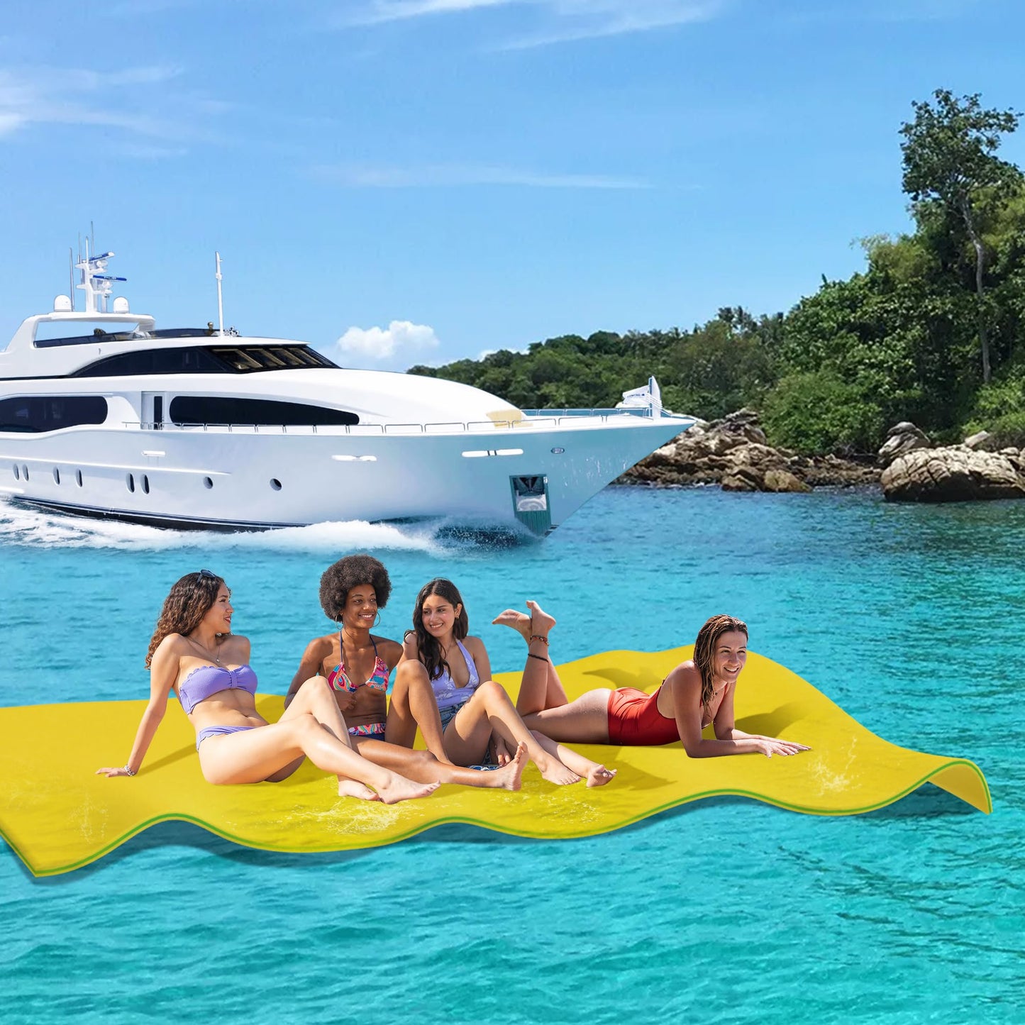 Outroad Water Floating Mat Foam Pad for Lakes Lily Beach Floatation Pools &Beach, Multiple Size, 12'x6' Yellow