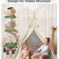 Besrey 2 In 1 Teepee Tent For Kids With Mat, Kids Tents Indoor With Light, Large Kids Tipi Tent With 2 Sided Design, Christmas Tent For Kids, Kids Teepee Tent For Boys Girls, Toddler Reading Tent