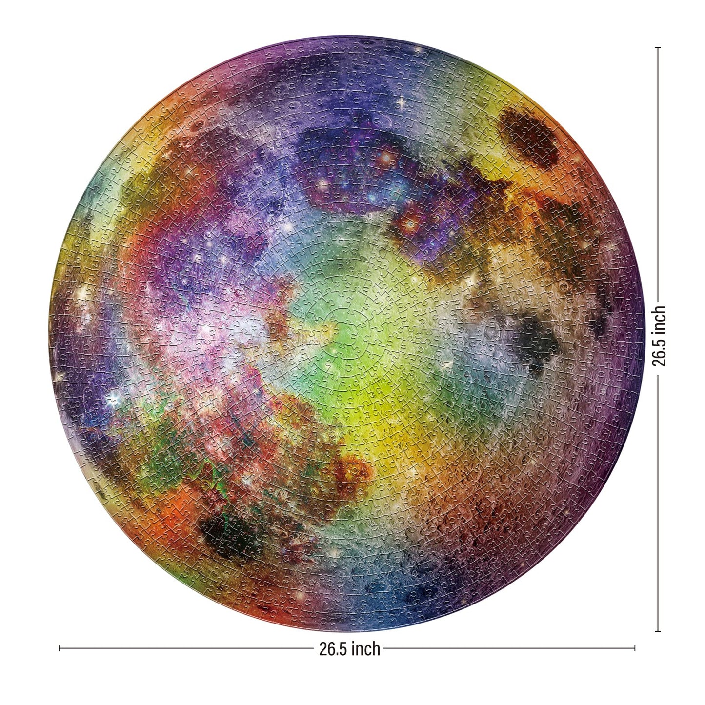 ANTELOPE 1000 Piece Rainbow Moon Jigsaw Puzzle for Adults - Round, High Resolution, Matte Finish, Includes Poster, 26.5 inches