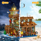 Fishing Village Store House Building Set With Led Light, 1881 Pcs Wood Cabin Mini Building Block, Stem Architecture Toys Kit, Birthday Gift For Adults Ages 8-12+ Years(Not Compatible With Set )