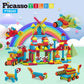 Picassotiles 240Pcs Hedgehog Interlocking Building Shape 3D Blocks, Steam Educational, Creative, Fun Construction Playset, Senso