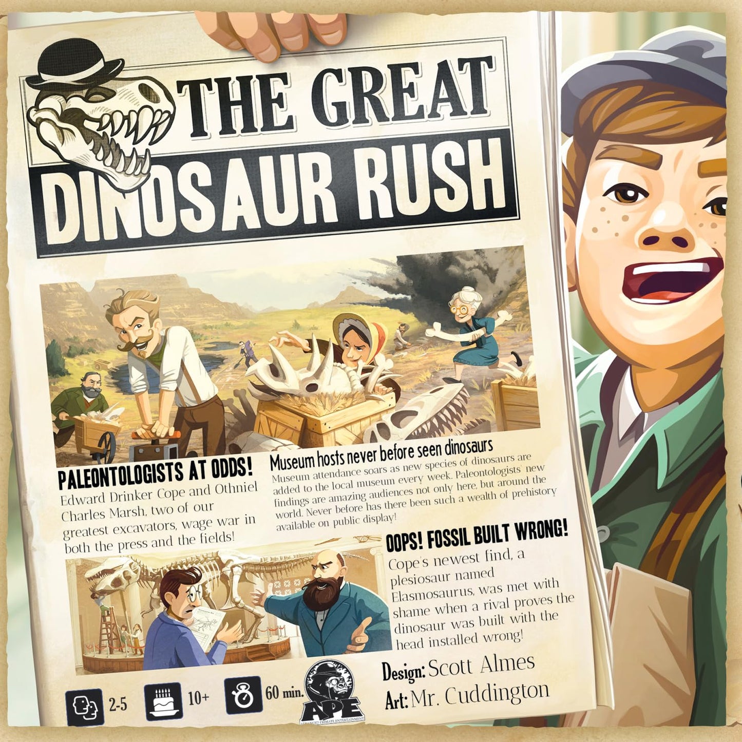 APE Games The Great Dinosaur Rush | Board Game for Family | Science Fiction | Ages 10+ | for 2-5 Players | Playtime 45-60 Minute