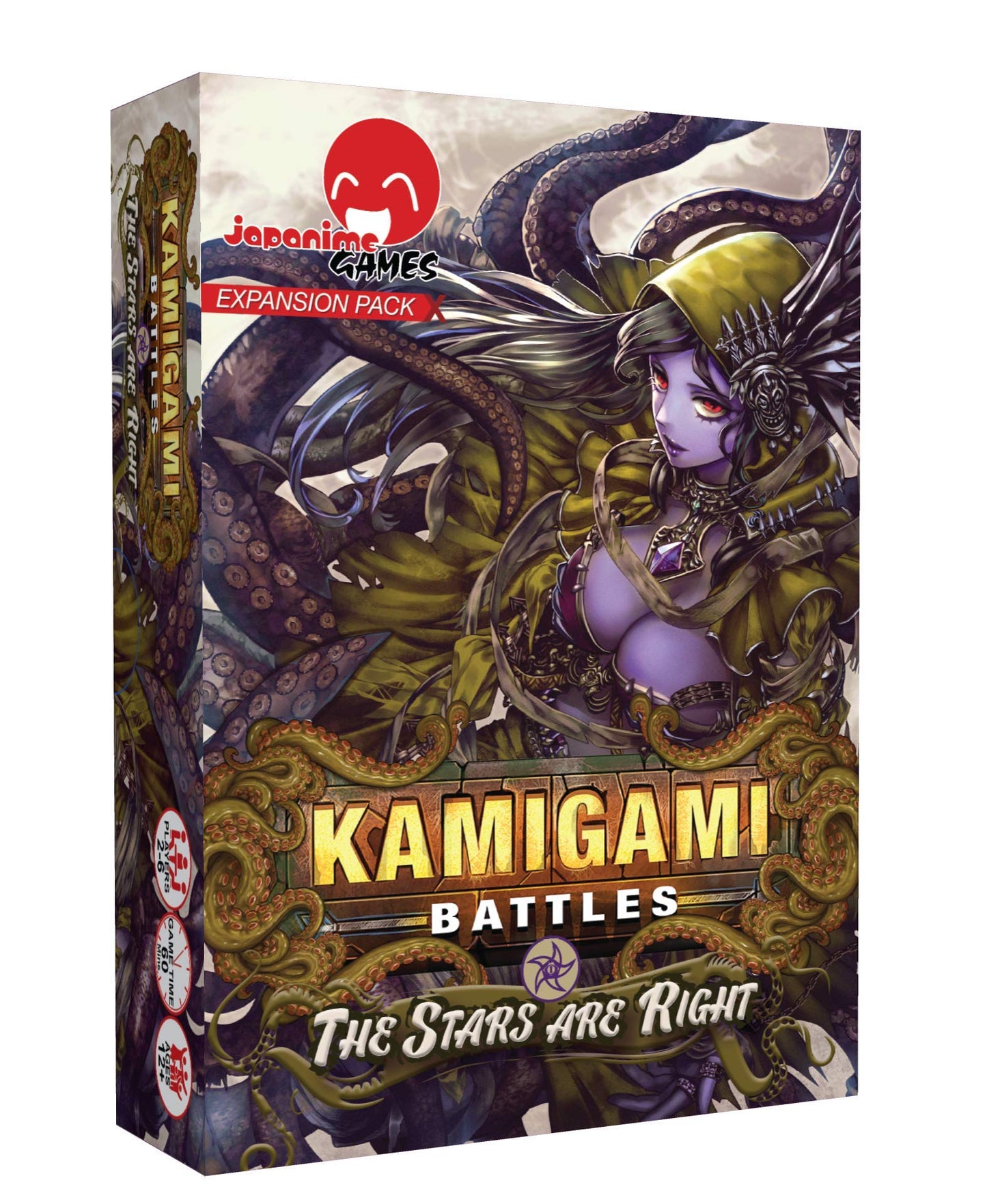 Japanime Games Kamigami Battles: The Stars Are Right | Pick Your Favorite God/Goddess And Fight For Your Favorite Pantheon | Deck-Building Card Game | 2-6 Players | Age 12+ | 45 Min Play Time