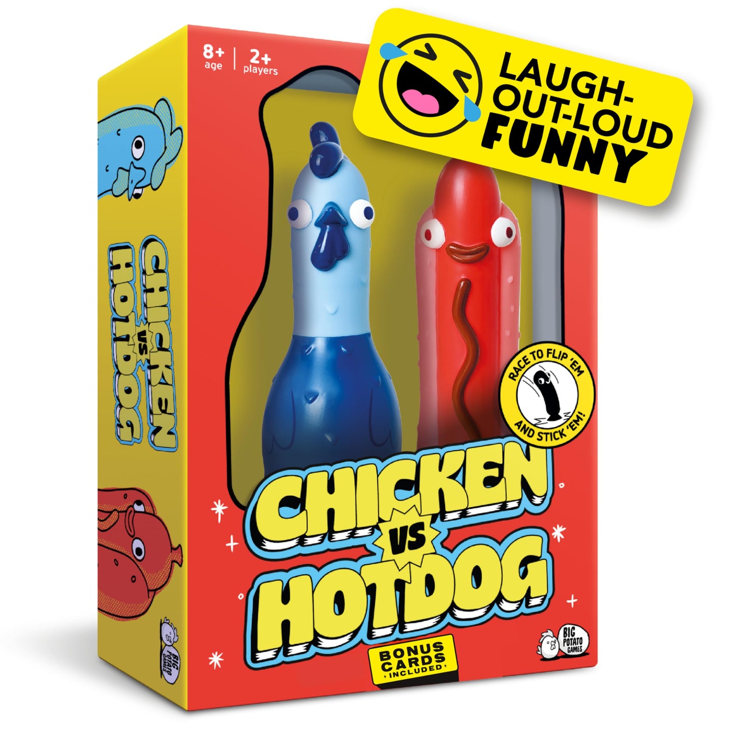 Big Potato Chicken Vs Hotdog: The Ultimate Challenge Party Game For Flipping-Fun Families, Board Game For Game Nights. Bonus Content Included!