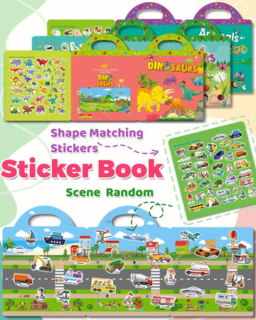 4 Pack Reusable Sticker Book For Toddlers, Toddler Sticker Book For Kids, Toddler Activities Crafts Preschool Learning Travel Bi