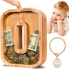 SummiDate Wooden Letter Piggy Bank| Piggy Bank for Boys Girls Toddler| Alphabet O Money Bank| Coin Bank Birthday Gift for Kids|Birthday Gift for Kids (O)