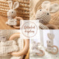 Wooden Teether Crochet Baby Rattle, Crochet Baby Toys, Organic Wooden Newborn Toys, Newborn Animal Rattle Toys,Knitted Stuffed Animals Gifts For Baby, Lovely Bunny