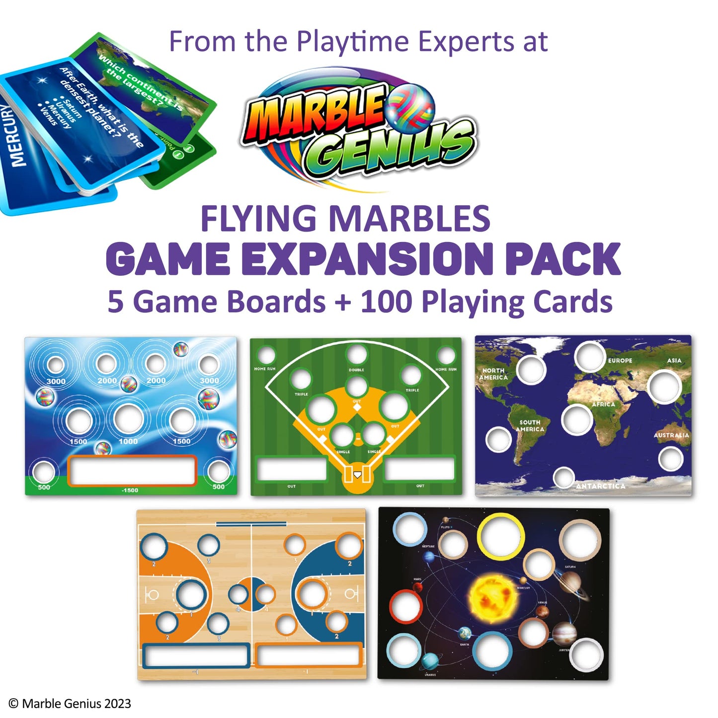 Marble Genius Flying Marbles Action Game - Family Table Game, Experience The Thrill Of Racing, Includes An App With Additional C