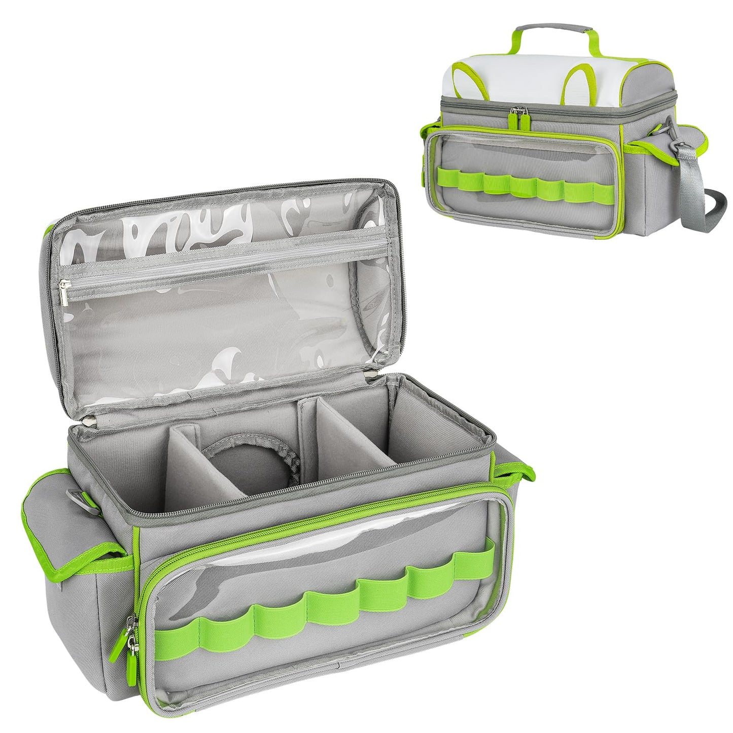 Jaffzora Carrying Case Compatible with Toniebox Starter Set Cute Storage Bag Fits for Tonies Figures Characters Tonies Headphones & Accessories  Grey&Green(Bag Only)