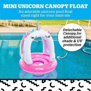 Bigmouth Bmlf-0035 Inflatable Unicorn Lil' Float With Canopy