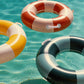 Business & Pleasure Co. Classic Pool Float - Vintage Inflatable Pool Ring For Kids - Riviera Green - S/M