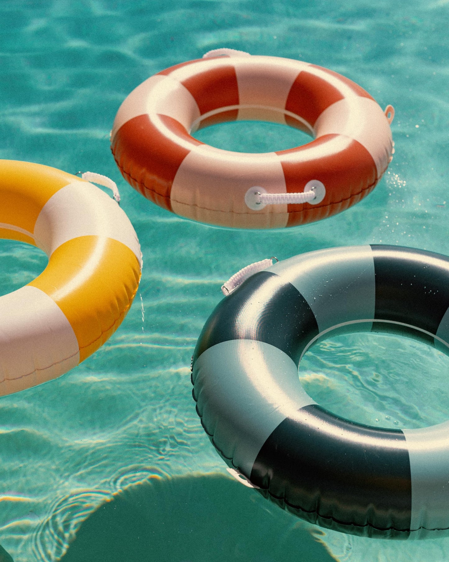 Business & Pleasure Co. Classic Pool Float - Vintage Inflatable Pool Ring For Kids - Riviera Green - S/M