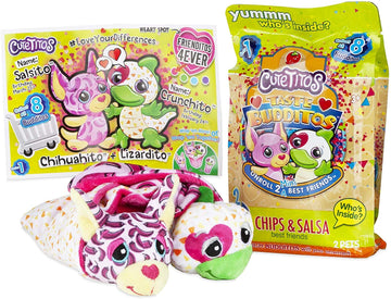 Basic Fun Cutetitos Taste Budditos Chips & Salsa - 2 Collectible Plush Mini Animals - Ages 3+ - Series 1 - Great Gift For Girls