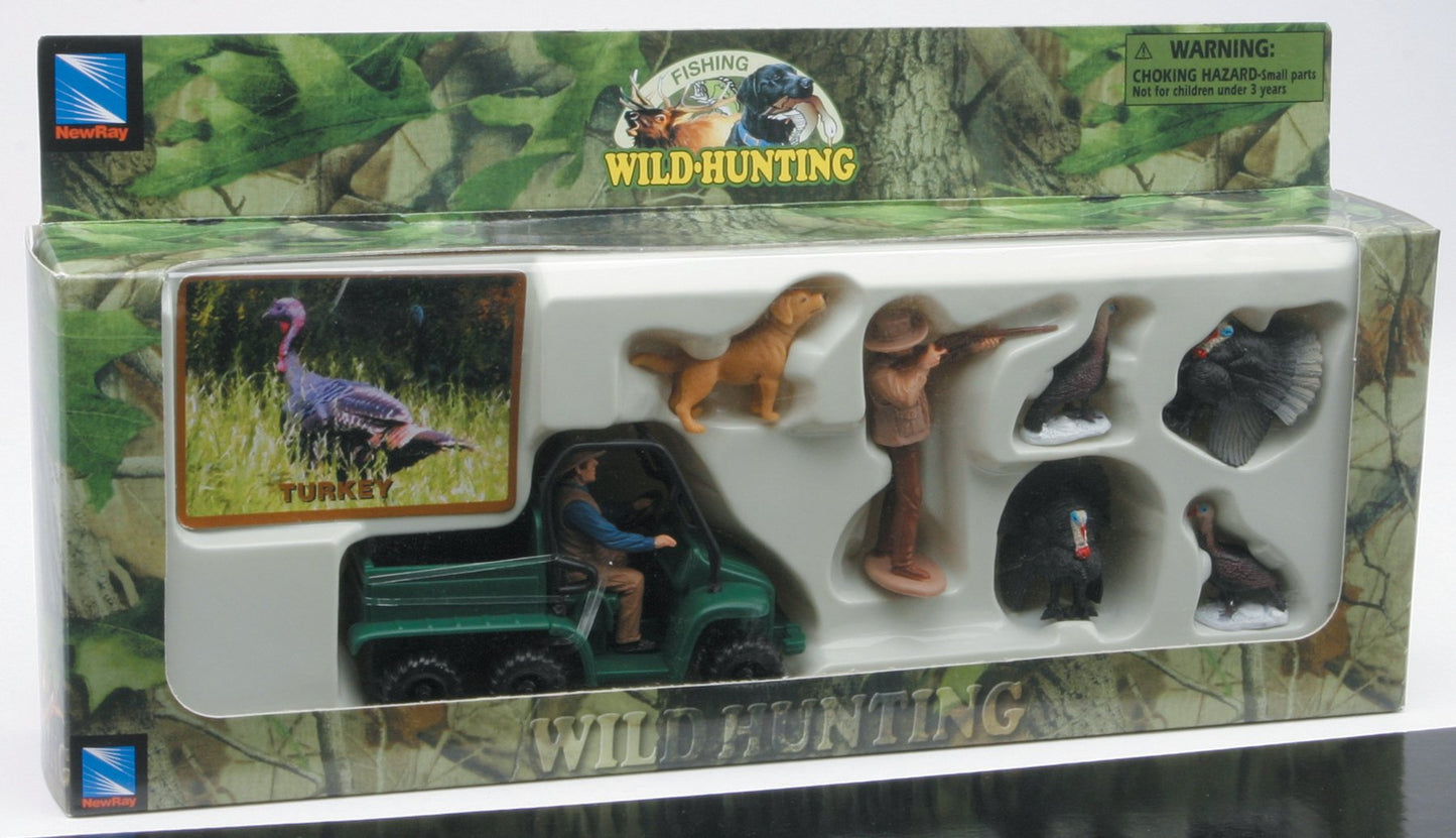 Playset Wild Hunting Assorted (You May Receive Walleye , Rockmountainelk,Mallard, Antelope, Turkey, Moose,Deer Or Pheasant)
