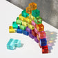 Candywood Rainbow Acrylic Gem Cubes Blocks Children Educational Sensory Training Crystal Toys Baby Learn Color Light Shadow Stacking Toys (40-Pcs)