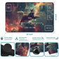 Rwutytiul Galaxy Cat Card Playmat 24 X 14 Inch With Tube Bag, Card Gameplay Board With Zones Commander Deck Mtg Rpg Ccg Tcg Card
